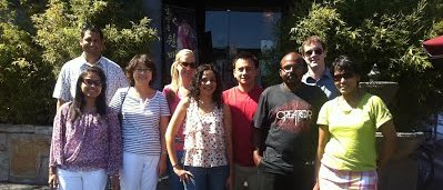 Lab members are pictured during an outing to bid a visiting scholar farewell.